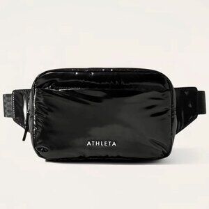 NWT Athleta All About Shine Puff Large Crossbody Belt Bag in Black